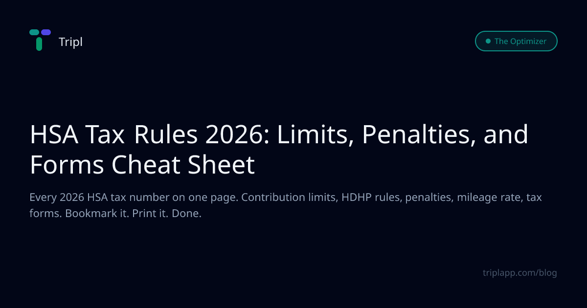 HSA Tax Rules 2026: Limits, Penalties, and Forms Cheat Sheet